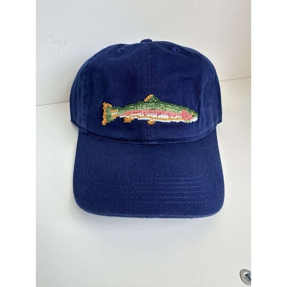Smathers and Branson Big‎ Trout Golf Hat Adult Needlepoint Dad Cap Strapback New